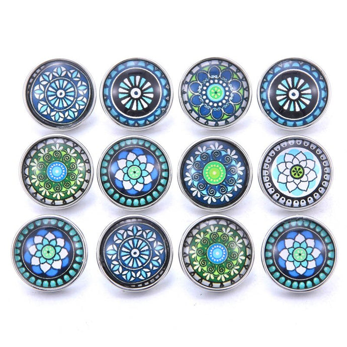 Snap- Mosaic in Teal / Mixed styles $3 each