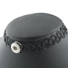 Load image into Gallery viewer, Necklaces- Black Punk Choker available in 12mm &amp; 18mm Snap
