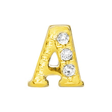 Load image into Gallery viewer, Charms- Alphabet A-Z Letters Gold w/ Gems

