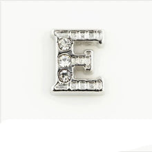 Load image into Gallery viewer, Charms- Alphabet Letters A-Z Silver w/ Gems
