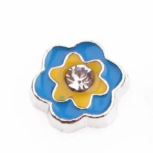 Load image into Gallery viewer, Charms- Flower / Blue Yellow Gem
