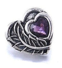 Load image into Gallery viewer, Snap- Heart Rhinestone on Metal Stamped Heart
