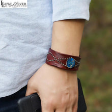 Load image into Gallery viewer, Bracelet- Leather Band with Studded Design
