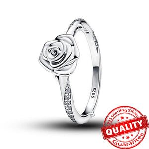 Rings- S925 Sterling Silver Rose in Bloom