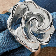 Load image into Gallery viewer, Rings- S925 Sterling Silver Sculpted Rose
