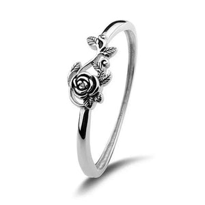 Rings- S925 Sterling Silver Black Rose