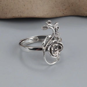 Rings- 925 Sterling Silver Gray Rose