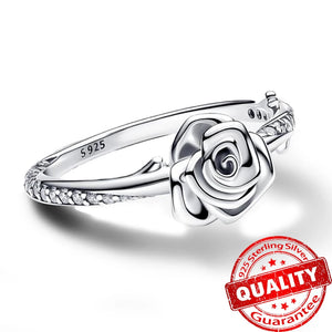 Rings- S925 Sterling Silver Rose in Bloom