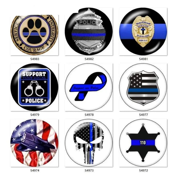 Snap- Police Buttons / Mixed Styles $3 each