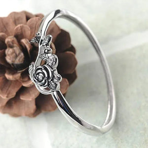 Rings- 925 Sterling Silver Unique Black Rose