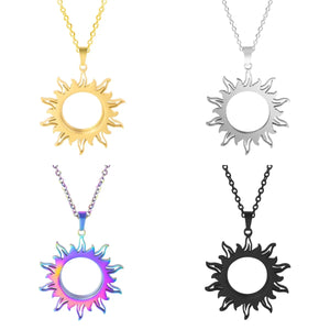 Necklace- Sunburst Pendant / Stainless Steel