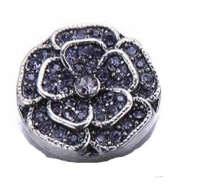 Snap- Flower with Rhinestones /5 colors