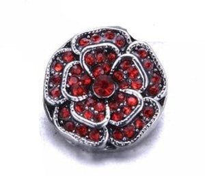 Snap- Flower with Rhinestones /5 colors