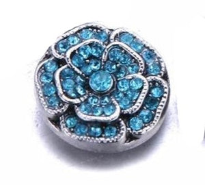 Snap- Flower with Rhinestones /5 colors