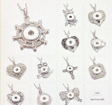 Load image into Gallery viewer, Necklace- Metal with Snap Button Pendant /11 styles
