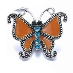 Snap- Butterfly with Blue Rhinestones