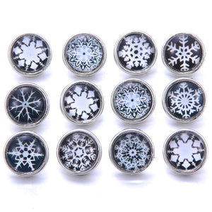 Snap- 12mm Snowflakes / Mixed Styles $2 each