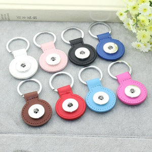 Key Chains- Round Leather with Snap Button