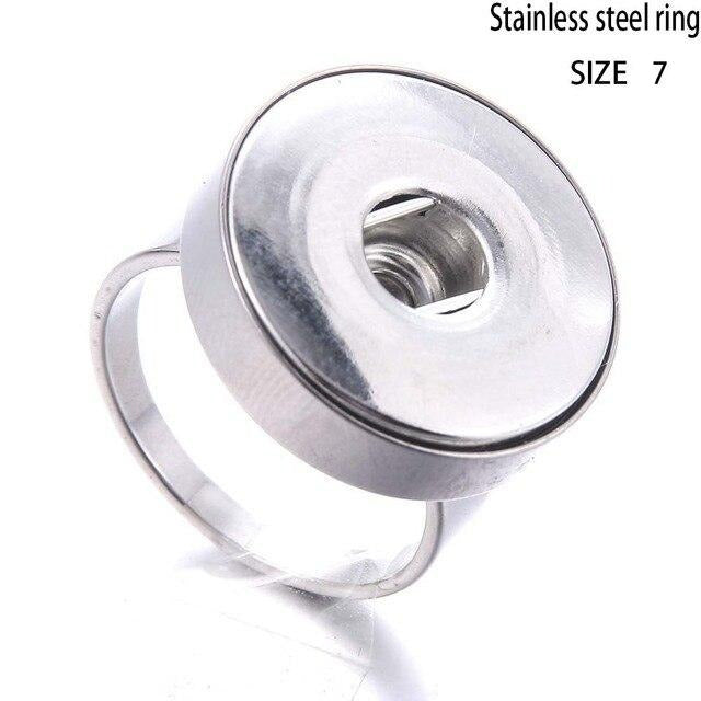 Ring- Stainless Steel 18mm Snap Button Ring