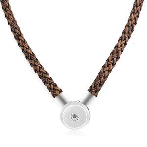 Necklace- Handwoven Braided Leather